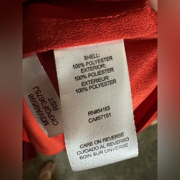 Calvin Klein Button-Up Red/Orange Blouse – Size L - Picture 4 of 8